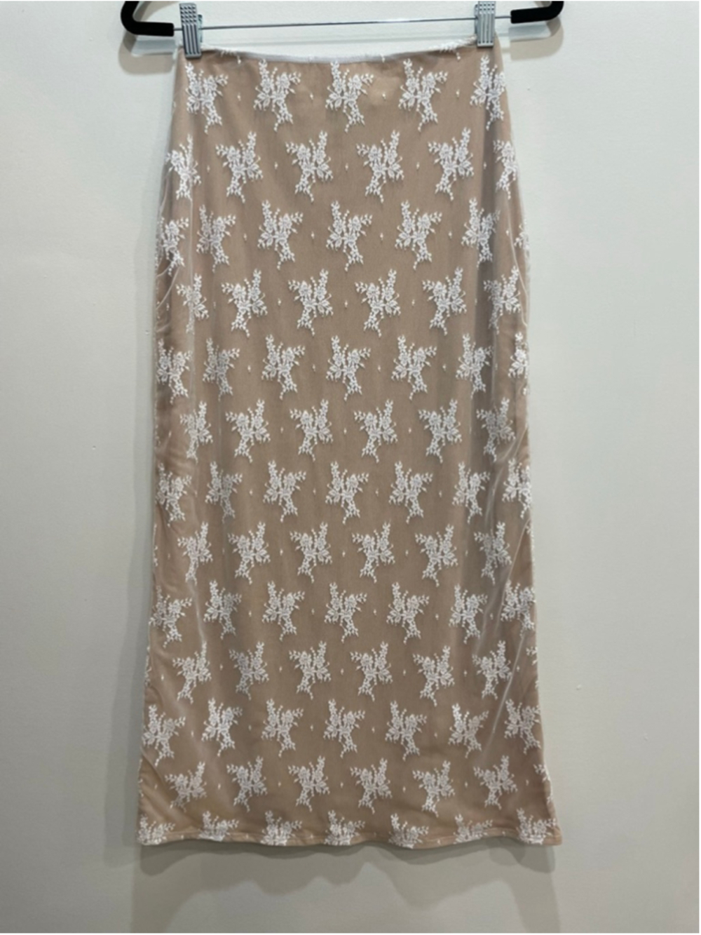Lulus Sheer White Floral Lace Midi Skirt S Fairy Ethereal Y2K Party
